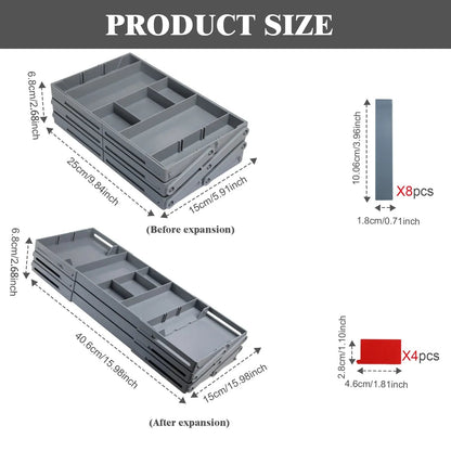 Belro 3-Tier Drawer Organizer for home, garden, or desk storage, showing a sleek black plastic design with three spacious compartments.