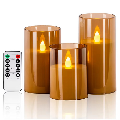 Belro realistic flameless candles with remote control, soft glowing LED candles for home decor and ambiance.