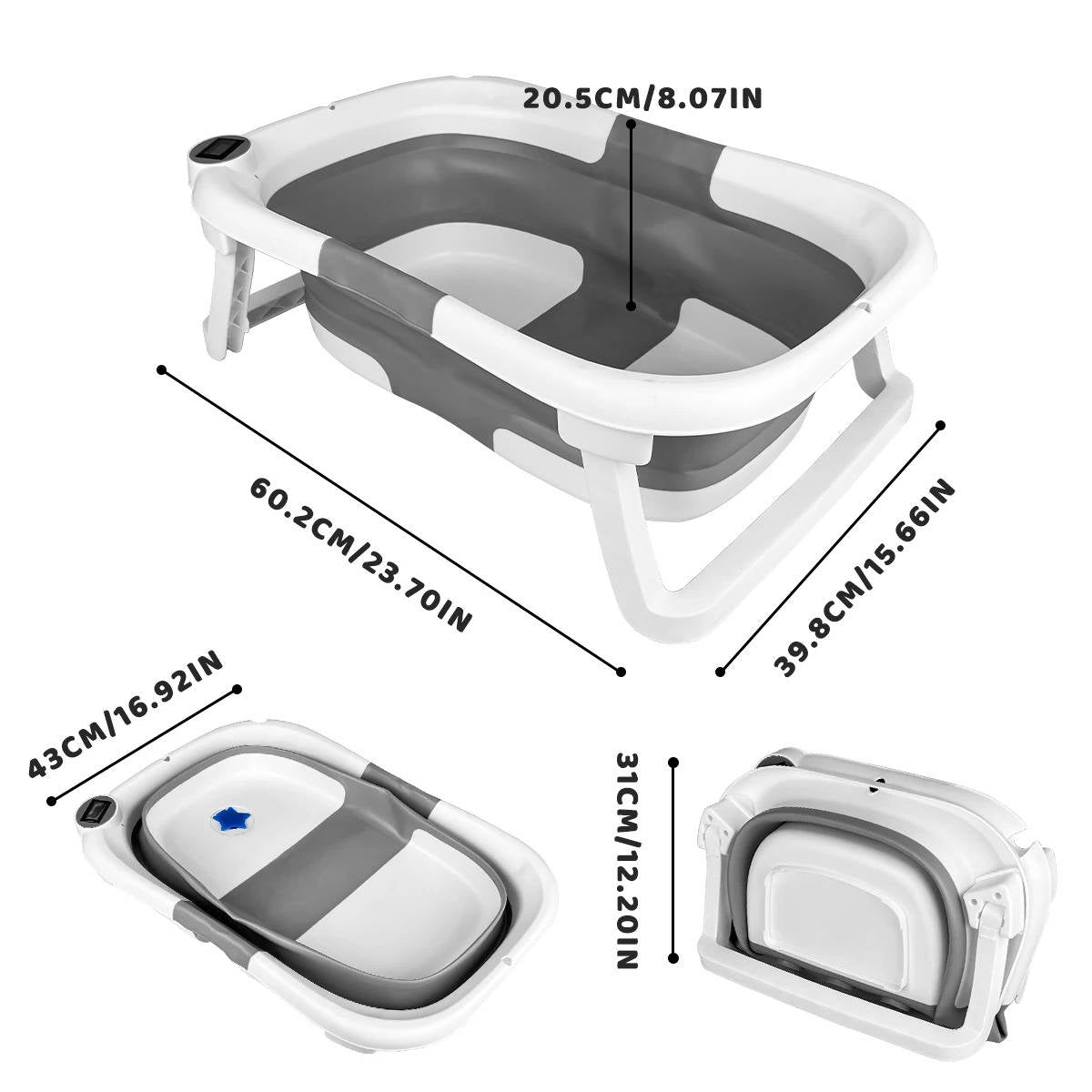 Foldable Belro newborn baby bath tub for infants and kids, lightweight and compact for easy bathing and storage.