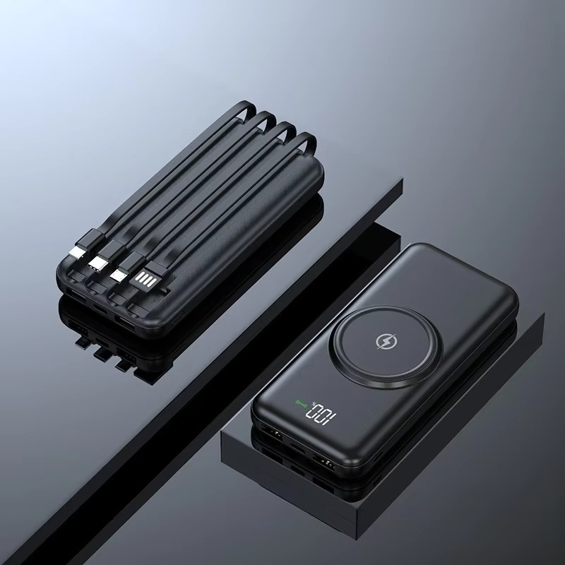 Belro 20000mAh portable power bank with USB ports and digital display for charging electronic devices.