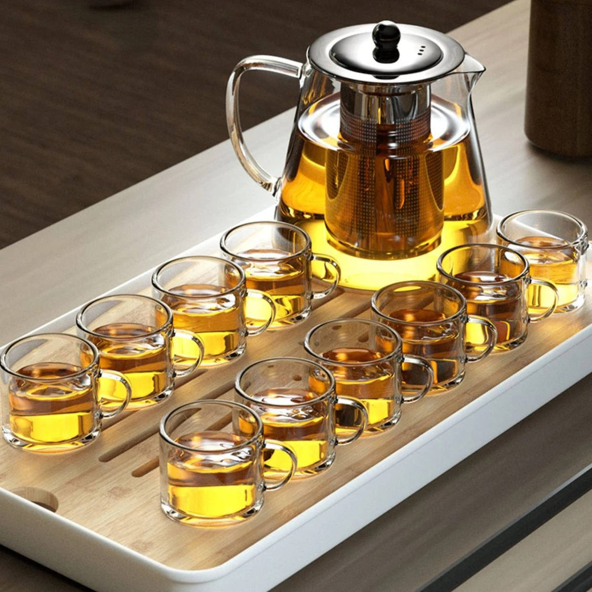 Belro heat resistant glass teapot for kitchen and dining, showcasing a clear, durable design ideal for brewing tea at home.