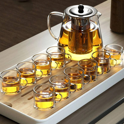 Belro heat resistant glass teapot for kitchen and dining, showcasing a clear, durable design ideal for brewing tea at home.