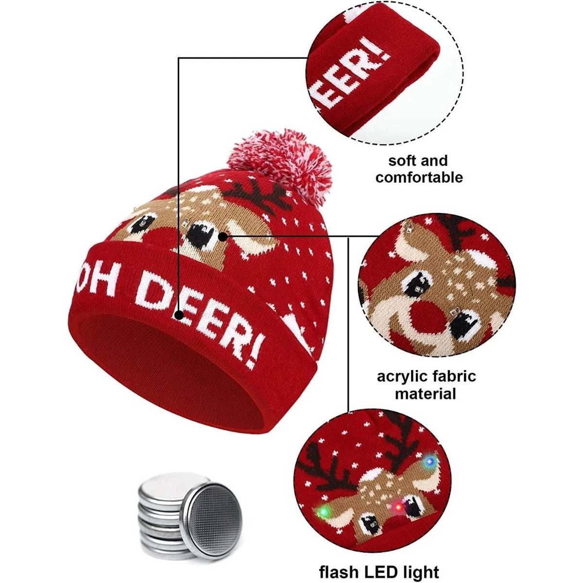 Men's light-up Christmas hat by Belro featuring festive holiday design and illuminated accents for seasonal celebration.