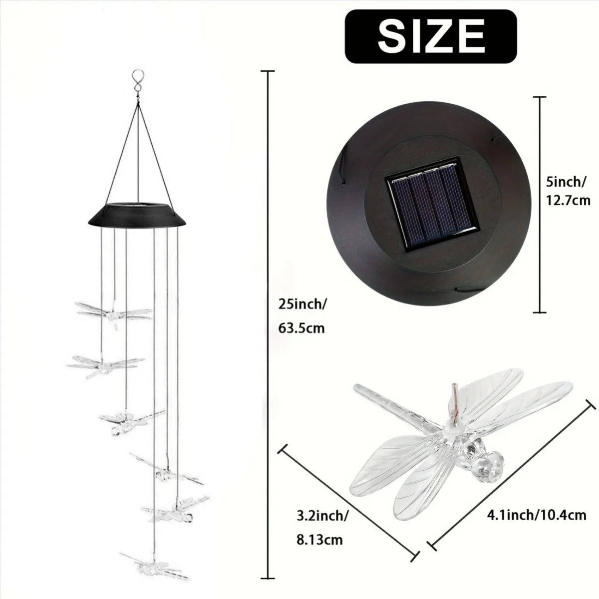 Belro solar wind chimes hanging outdoors, featuring colorful glass and metal accents, for decorative home and garden decor.
