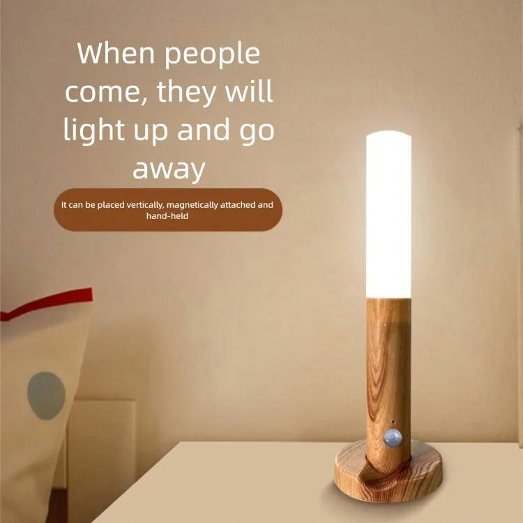 Belro plug-in motion sensor night light illuminating a bedroom, energy-efficient LED night light with automatic on/off.