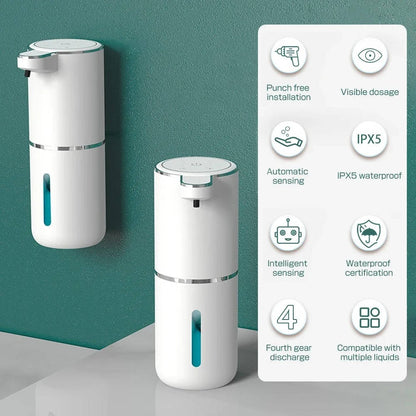 Belro automatic touchless soap dispenser for bath and body, sleek white design with sensor for hands-free soap dispensing.