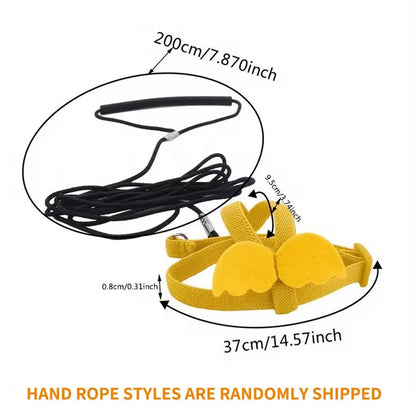 Belro parrot bird harness with adjustable straps and metal clip, designed for secure bird walking and outdoor safety.