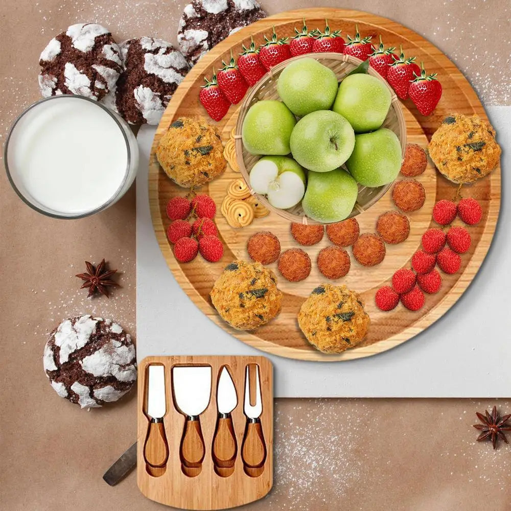 Belro bamboo cheese board with carved grooves, ideal for serving cheese and snacks in kitchen or dining room.
