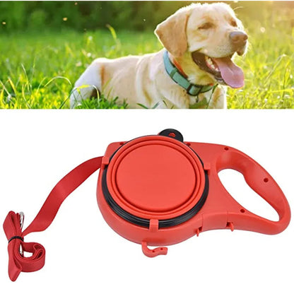 Belro 4-in-1 multifunctional dog leash with water bottle and bowl, designed for easy outdoor walking and hydration.