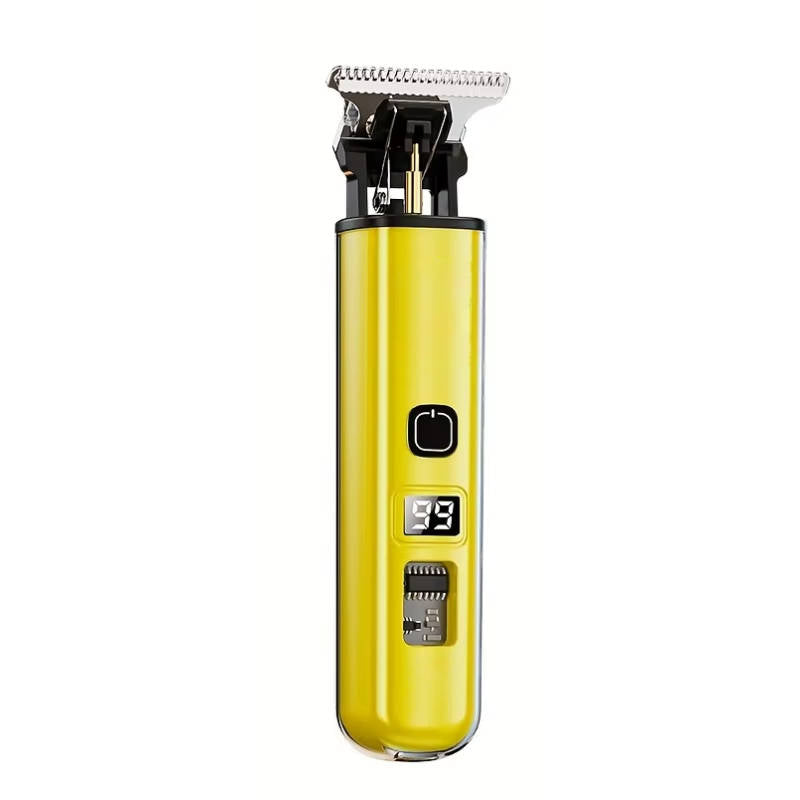 Belro cordless professional hair clippers with black and silver design, showcasing ergonomic handle and blade attachments.