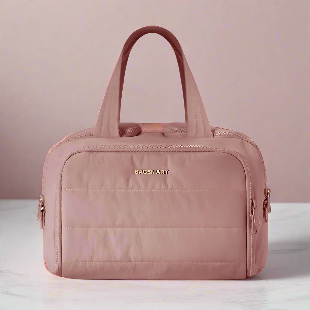 Large-capacity Belro travel toiletry bag with multiple compartments, perfect for organizing toiletries and travel essentials.