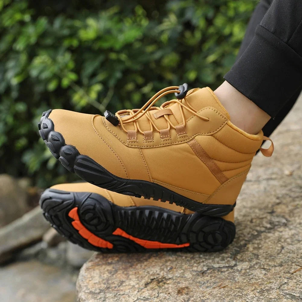Belro waterproof and snowproof winter barefoot shoes with cozy fleece lining, designed for warmth and comfort in cold weather.