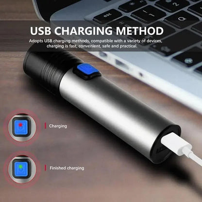 Black Belro light flashlight emitting ultraviolet glow, designed for electronics and lighting inspections.