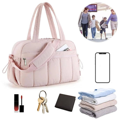 Belro women's toiletry bag with multiple compartments, compact travel organizer for toiletries and personal items.