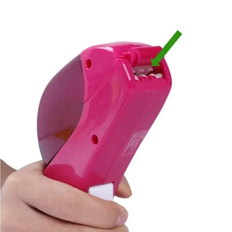 Belro automatic tape dispenser cutter for clothing packaging, sleek design, in a professional setting.