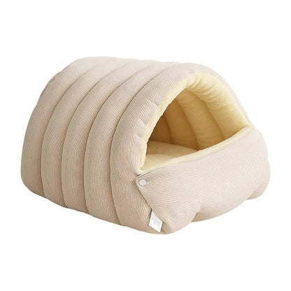 Belro washable winter cat bed with removable cover, cozy enclosed design, perfect for keeping cats warm and comfortable.