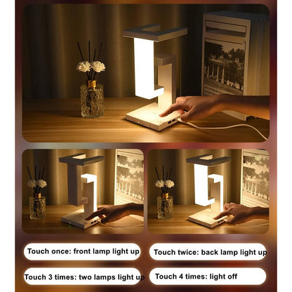 Belro floating lamp with integrated wireless charger, sleek modern electronics device with illuminated design and charging pad.