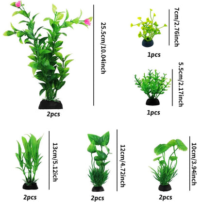 Colorful Belro fish tank decoration with aquatic plants and rocks, ideal for enhancing freshwater aquarium environments.