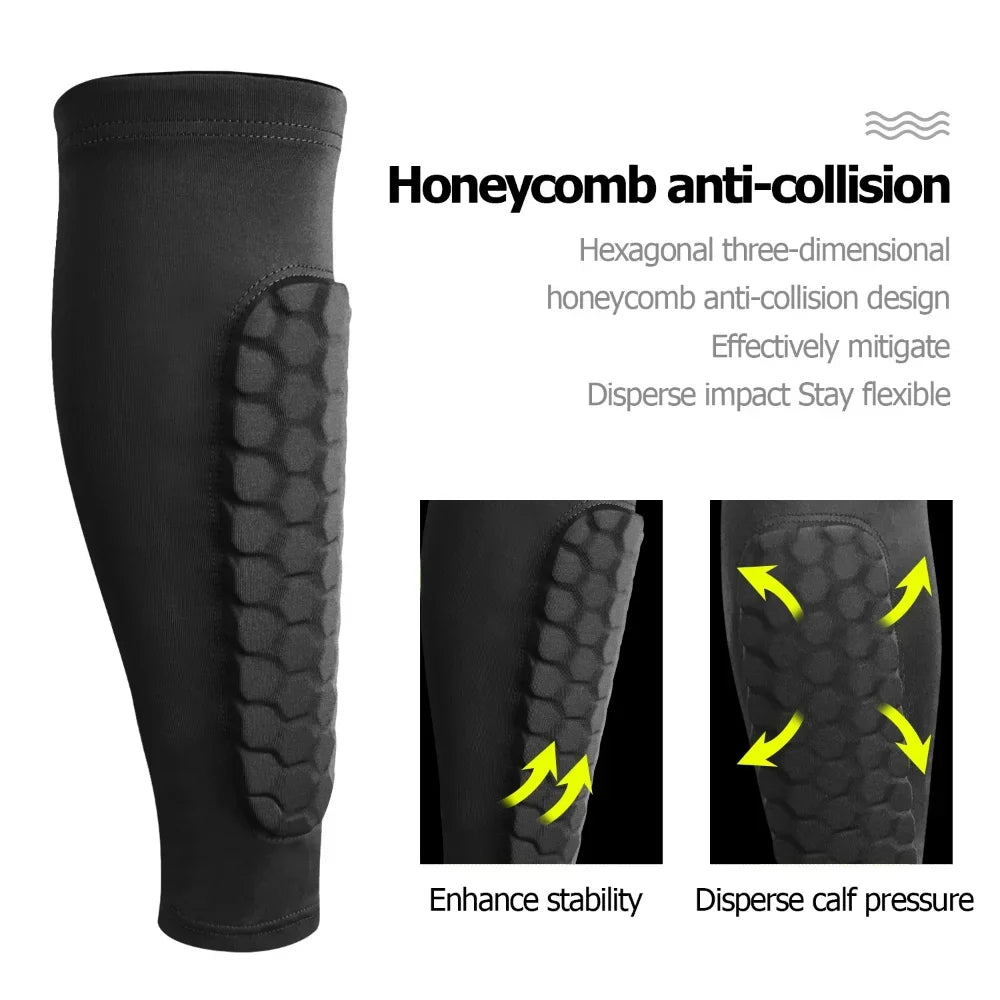 Pair of Belro Honeycomb Soccer Shin Guards with padded protection, designed for sports and outdoor soccer activities.