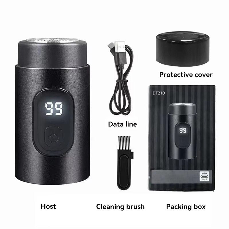 Belro mini portable electric shaver with compact design, black body, and ergonomic grip for personal grooming on the go.