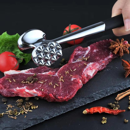 Belro meat pounder tool with wooden handle and stainless steel head, ideal for tenderizing meats in the kitchen.