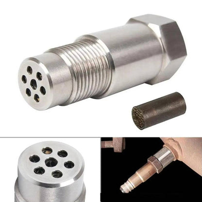 Belro Car CEL Fix O2 Sensor Check Engine Light Eliminator Adapter with Mini CAT installed on automotive O2 sensor.