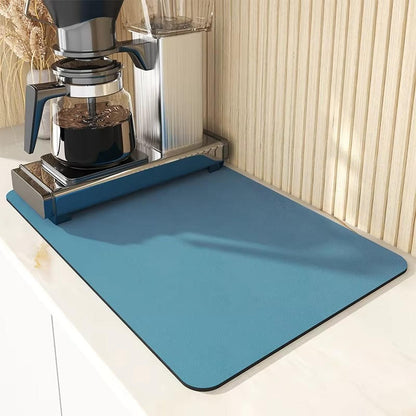 Belro super absorbent dish drying mat placed on a kitchen countertop, designed for drying dishes and kitchenware efficiently.