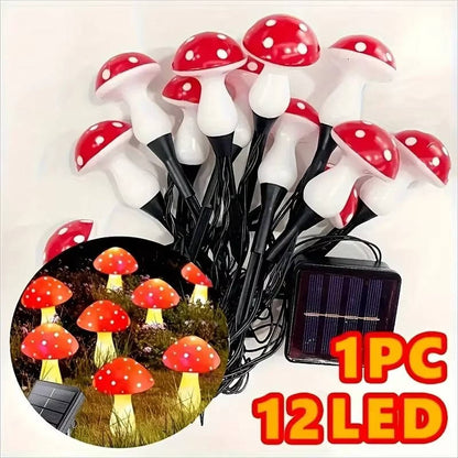 Belro LED solar outdoor decorative lights attached to umbrella, providing ambient illumination for outdoor patio or garden setting.