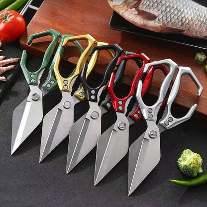 Belro kitchen shears with stainless steel blades and ergonomic handles for versatile kitchen and dining tasks.