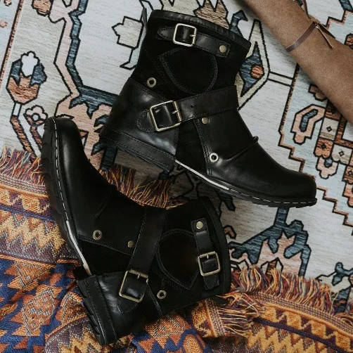 Men's vintage-style Buckled ankle boots by Belro, featuring leather uppers and buckle straps, stylish footwear for casual wear.