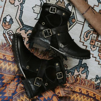 Men's vintage-style Buckled ankle boots by Belro, featuring leather uppers and buckle straps, stylish footwear for casual wear.
