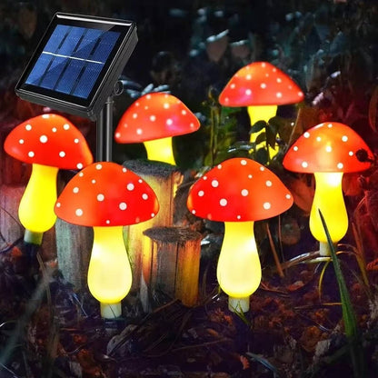 Belro LED solar outdoor decorative lights attached to an umbrella, providing ambient illumination for outdoor patio decor.