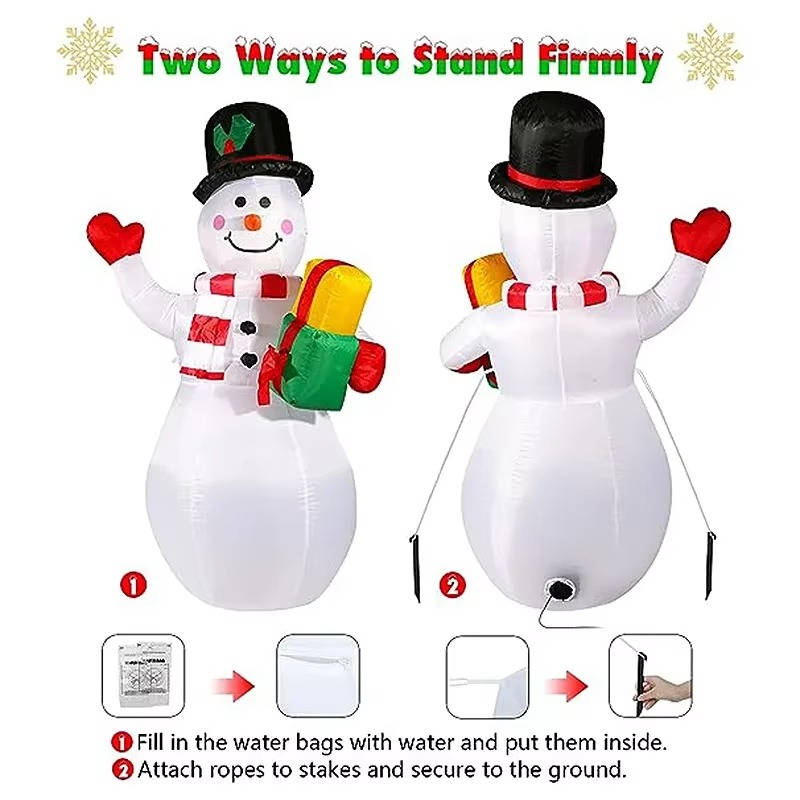 Belro outdoor inflatable snowman with LED lights, festive Christmas decoration for garden or yard display.