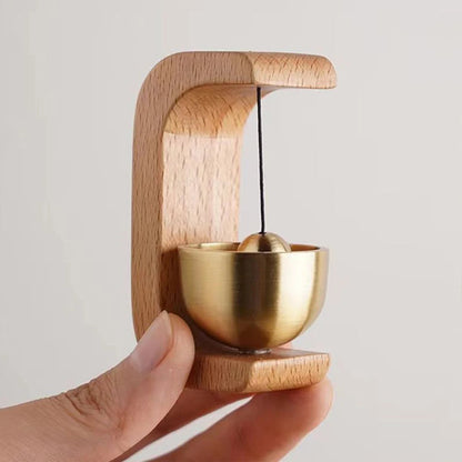 Belro wooden wind chime doorbell with hanging wooden tubes, decorative outdoor smart home doorbell with natural wooden design