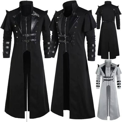 Belro men's medieval Halloween costume with tunic, belt, and medieval accessories for spooky party dress-up.