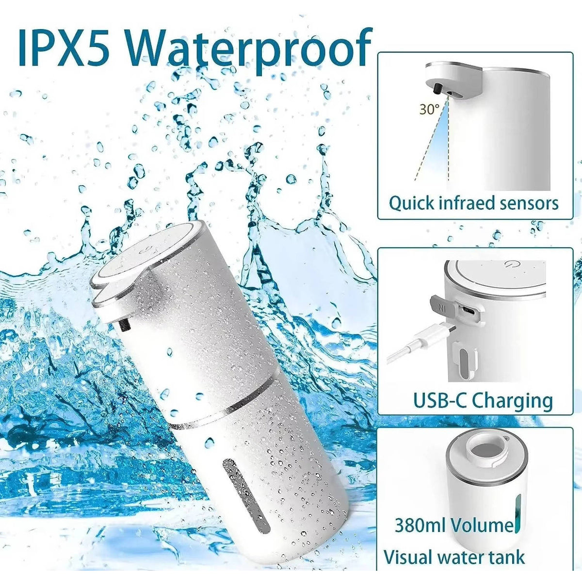 Belro automatic touchless soap dispenser for hands, sleek design, ideal for bathroom or kitchen use in health and beauty routines.