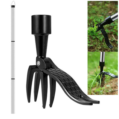 Belro stand-up weed puller tool for men, showing the ergonomic handle and durable design for easy weed removal outdoors.