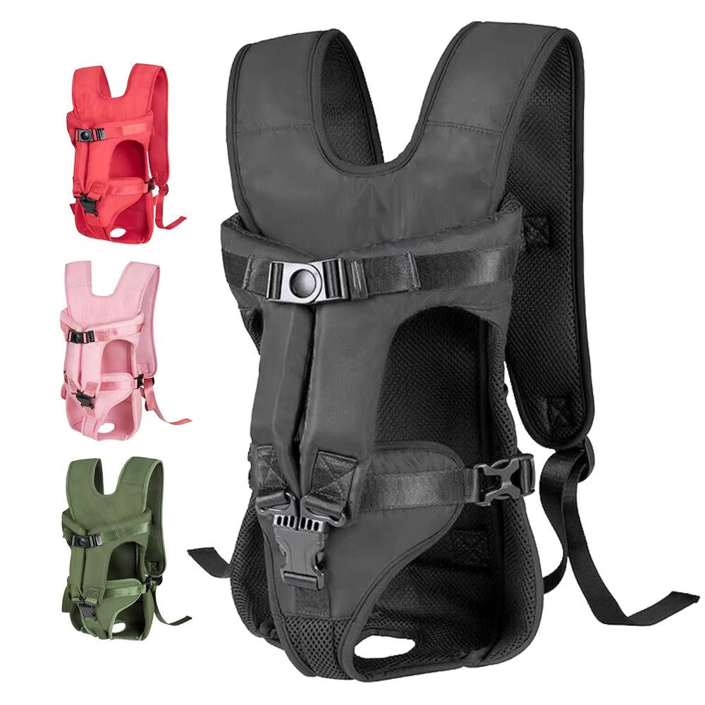 Belro dog carrying backpack with breathable mesh sides and adjustable straps, designed for comfortable pet travel.