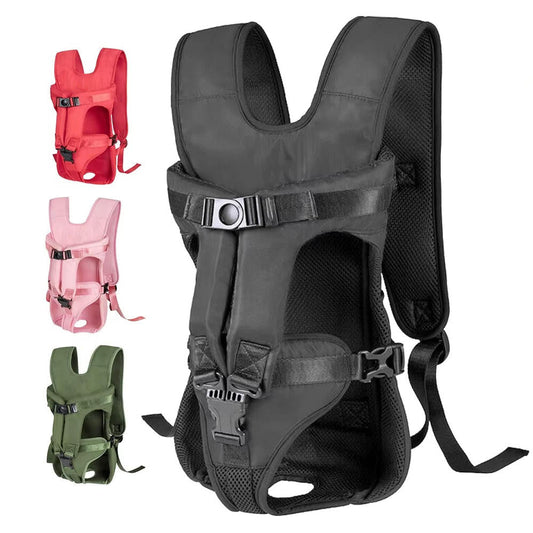 Belro dog carrying backpack with breathable mesh sides and adjustable straps, designed for comfortable pet travel.
