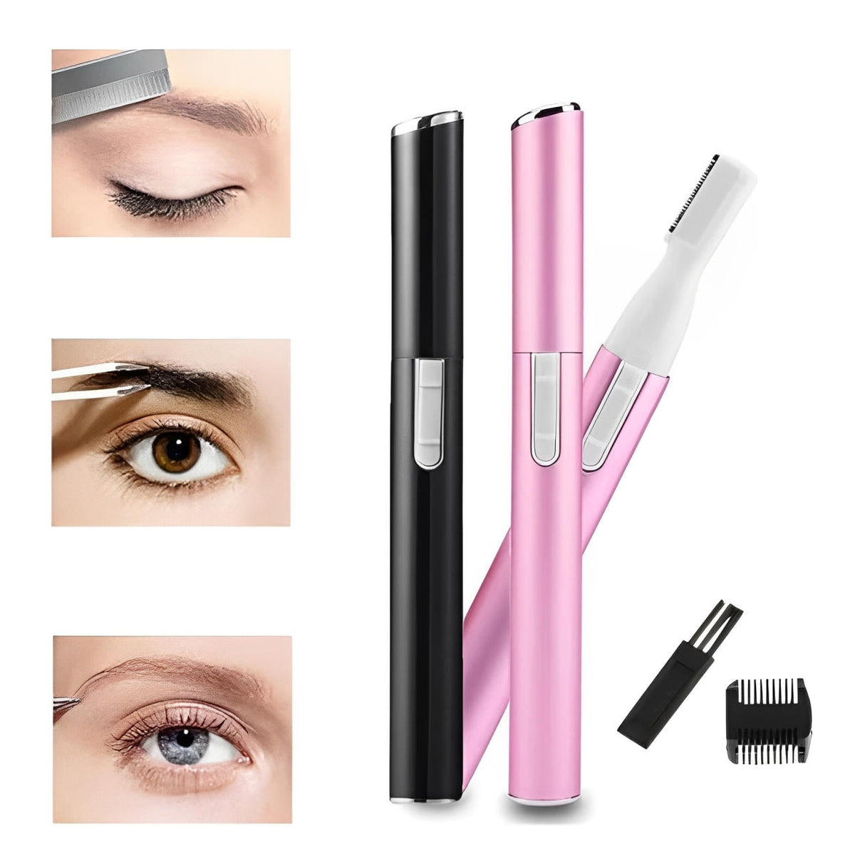 Belro eyebrow trimmers, personal care appliance, close-up of grooming device with precision blades and ergonomic design.