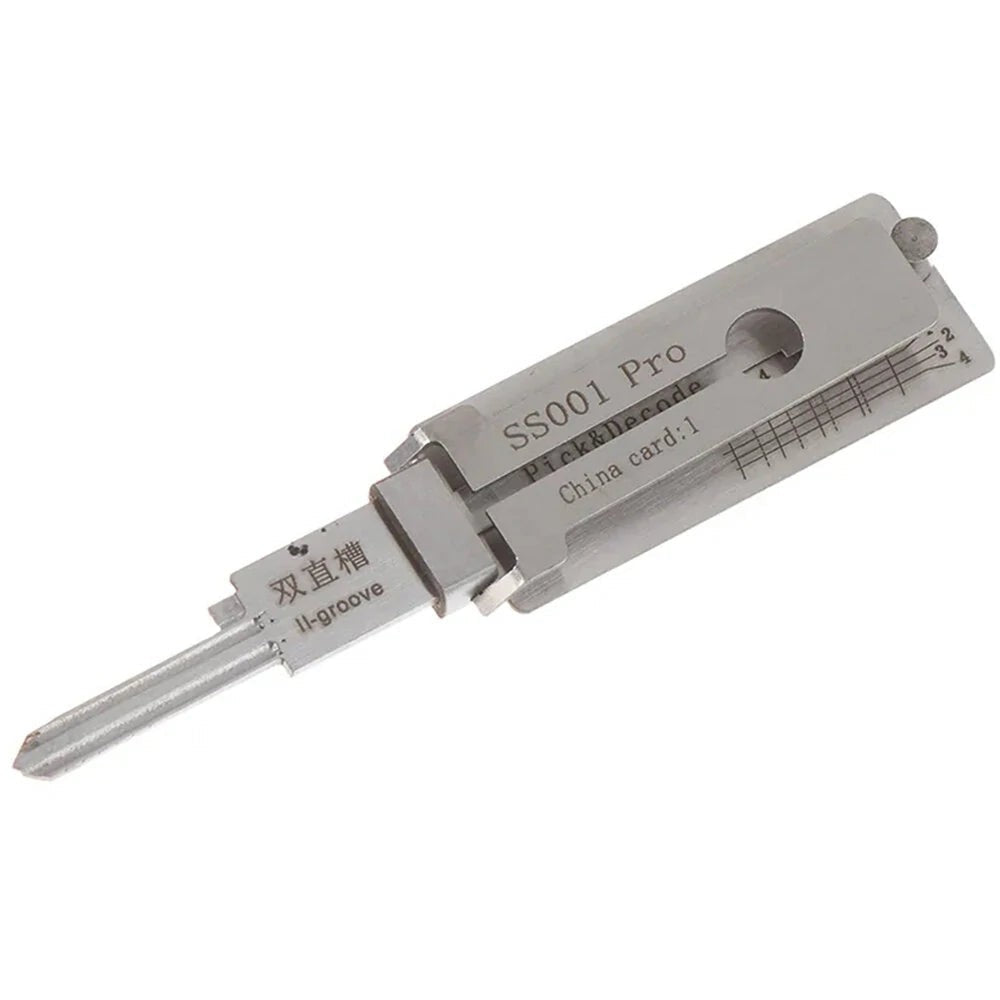 Drillpro 2-in-1 Locksmith Decoder Tool by GETDECO, featuring KW1, SS001, SS002, SC1, and SC4 for professional lock decoding.
