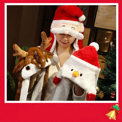 Belro plush Christmas hat for men, soft red and white holiday party accessory with festive pom-pom detail.