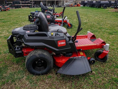 Toro 42-inch TimeCutter zero turn mower with 22HP Kohler engine, featuring a cutting deck and comfortable seat.