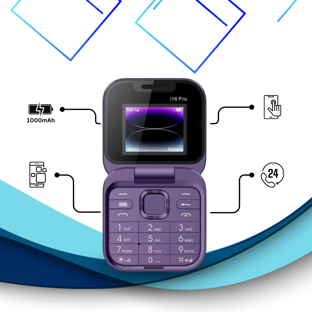 Belro dual SIM small folding cell phone open with keypad and screen, compact electronic device for easy communication.