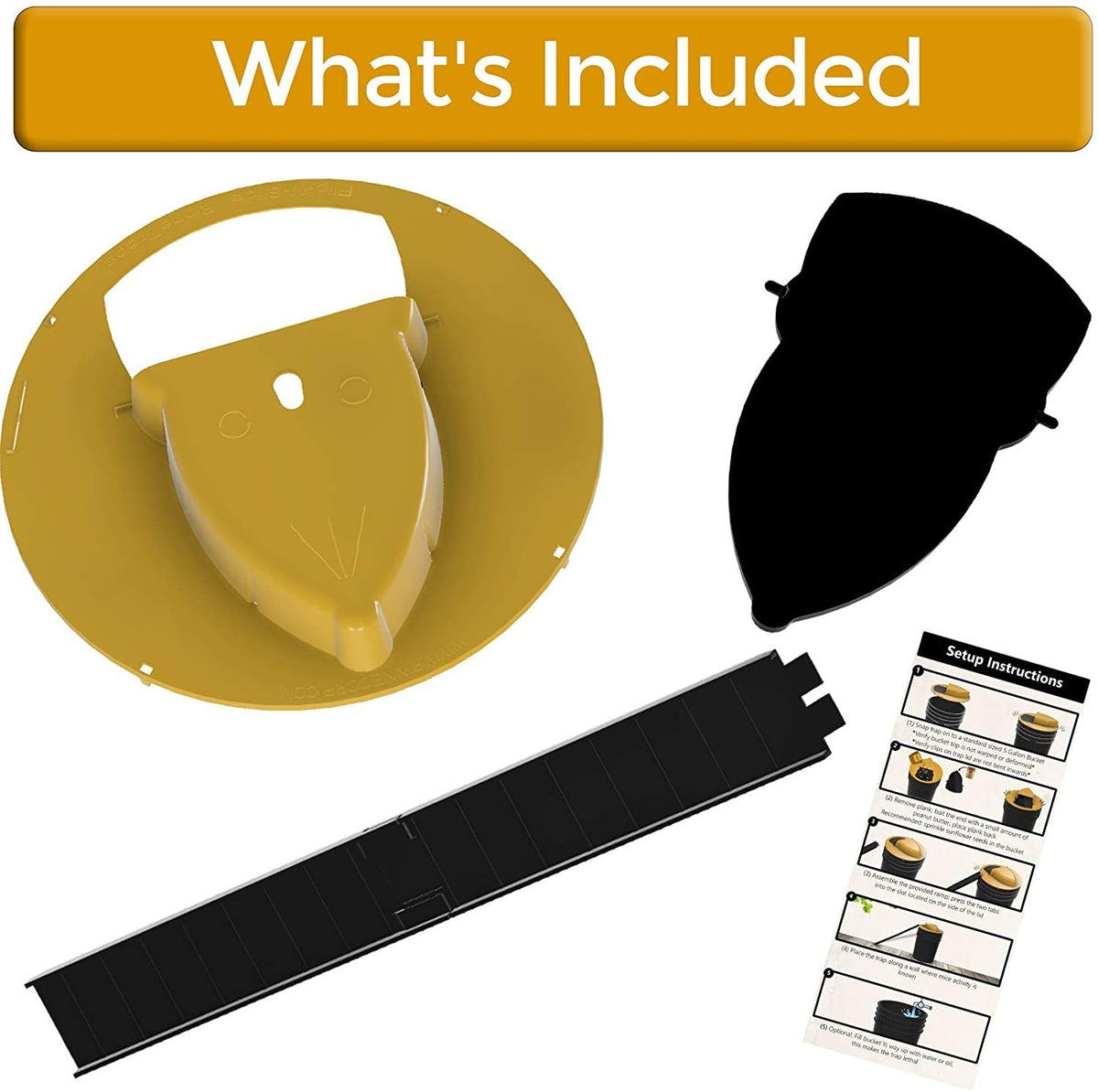 Belro Premium Bucket Lid Mouse Trap for outdoor pest control, showing the trap setup with a sturdy lid and bait area.