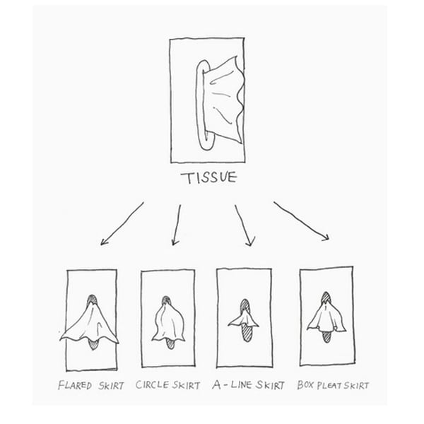 Belro Flying Skirt Tissue Box designed to resemble clothing for men, featuring a stylish and creative fabric pattern.