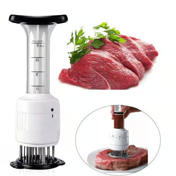 Belro Meat Injector Kit for home cooking, with syringes and needles for flavorful marinade injection in kitchen and dining.