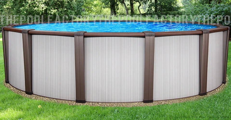 Casavibeo 30x54-inch Daytona round inflatable pool with blue lining and sturdy frame, suitable for backyard family fun.