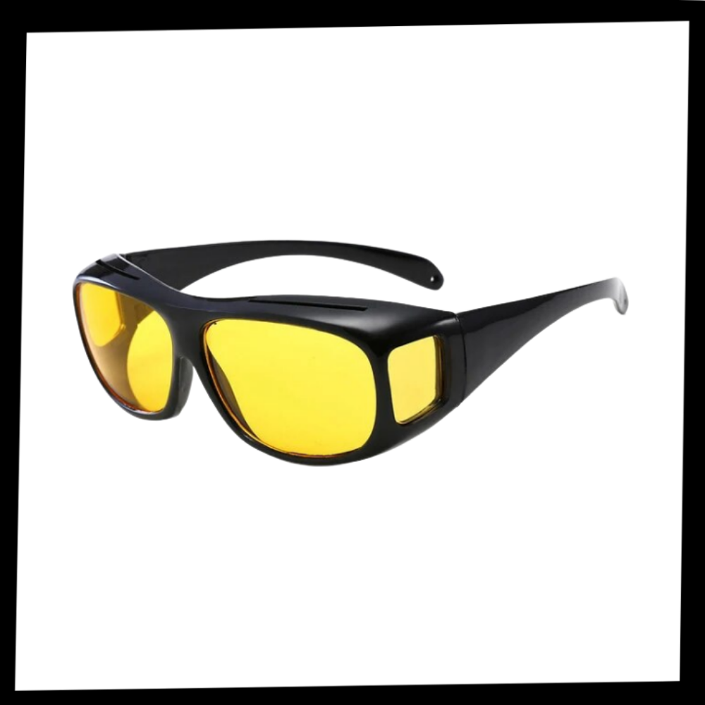 Belro night driving glasses with clear lenses designed to reduce glare and improve visibility during nighttime driving.