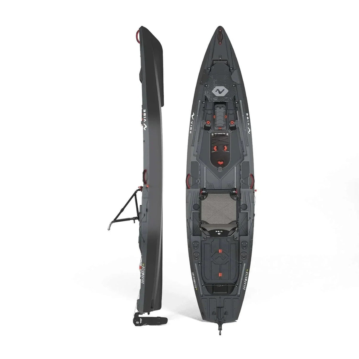 Casavibeo Shearwater 125 sit-on-top fishing kayak with pedal drive, featuring a sleek design and comfortable seating for anglers.